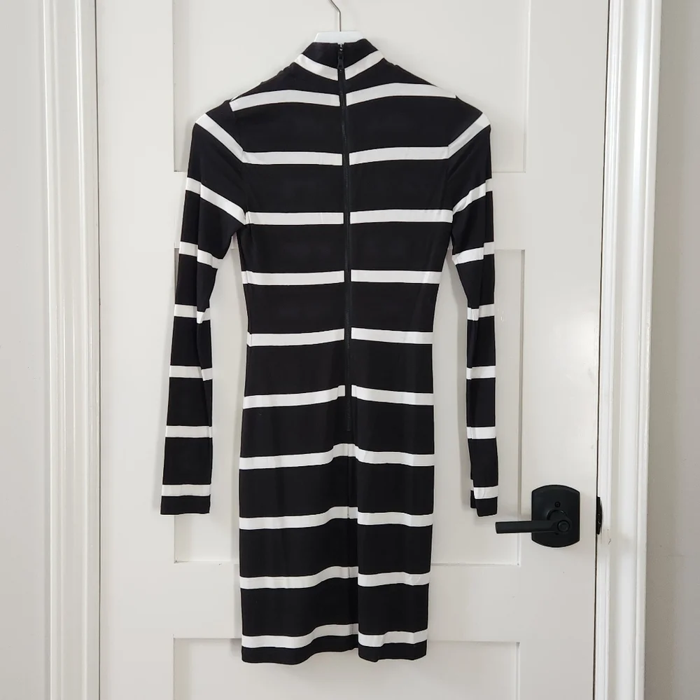 Alice + Olivia Delora Mock Neck Mini Dress, Size XS - Picture 8 of 10